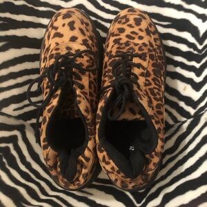 Forever 21 Leopard Print Combat Boots